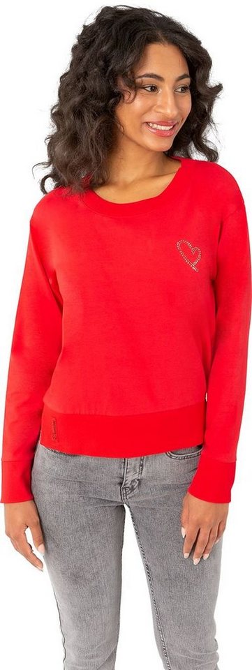 Gio Milano Langarmshirt G27-1100 mit Rippbündchen und dezenter Strassbesatz von Gio Milano