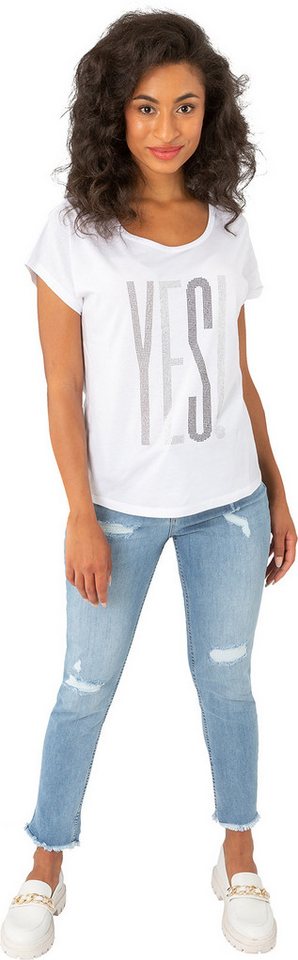 Gio Milano T-Shirt mit Statement-Print "YES" von Gio Milano