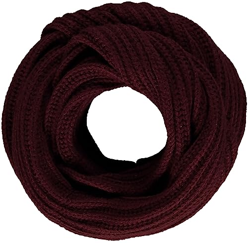 Giorgio Rimaldi Schlauchschal für Damen und Herren - 35 x 50 cm - Strick-Loop Schal - Einfarbiger Winterschal - Warm und weich Burgundy von Giorgio Rimaldi