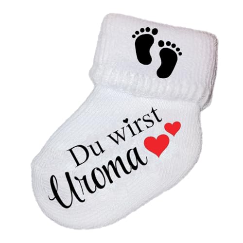 Girahlutions Baby Verkündung Schwangerschaft Babysocke Söckchen Du wirst Uroma Uropa Großtante Großonkel Du wirst Uroma Girahlutions Baby Verkündung Schwangerschaft Babysocke Söckchen Du wirst Uroma Uropa Großtante Großonkel Du wirst Uroma von Girahlutions