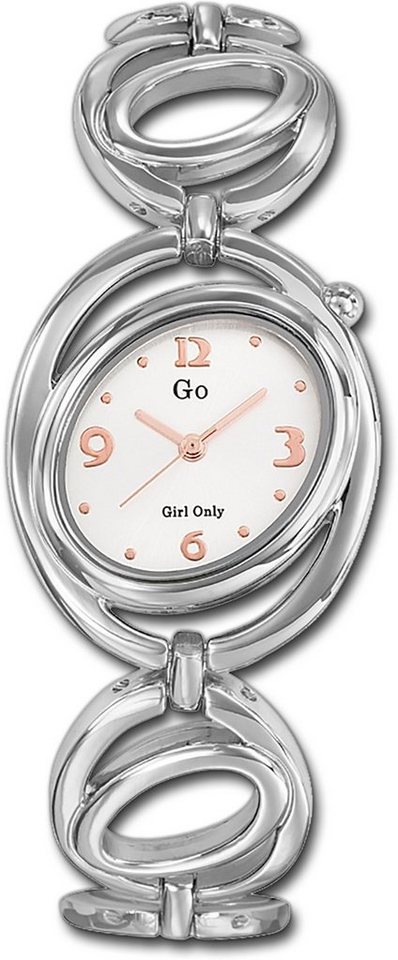 Girl Only Quarzuhr Girl Only Edelstahl Damen Uhr 694818, (Analoguhr), Damenuhr mit Edelstahlarmband, ovales Gehäuse, klein (ca. 30mm), Fashi von Girl Only