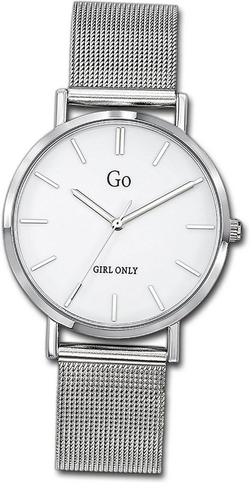 Girl Only Quarzuhr Girl Only Edelstahl Damen Uhr 695255, (Analoguhr), Damenuhr mit Edelstahlarmband, rundes Gehäuse, mittel (ca. 32mm), Fash von Girl Only