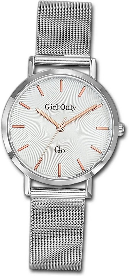 Girl Only Quarzuhr Girl Only Edelstahl Damen Uhr 695900, (Analoguhr), Damenuhr mit Edelstahlarmband, rundes Gehäuse, klein (ca. 30mm), Fashi von Girl Only