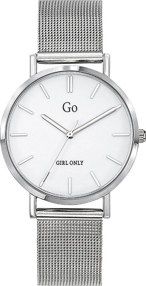 Girl Only Quarzuhr Girl Only Damen Armbanduhr silber, (Analoguhr), Damenuhr rund, mittel (ca. 32mm), Edelstahlarmband, Luxus-Style von Girl Only