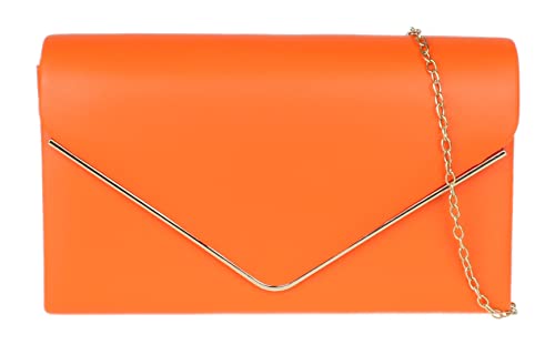 Girly Handbags Clutch mit Metallrahmen Neon orange von Girly Handbags