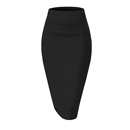 Girstunm Damen lässiger Bleistiftrock schlanker kurzer Rock Sommer hohe Taille Stretch kurzer Rock mit Schlitz Schwarz Large Girstunm Damen lässiger Bleistiftrock schlanker kurzer Rock Sommer hohe Taille Stretch kurzer Rock mit Schlitz Schwarz Large von Girstunm