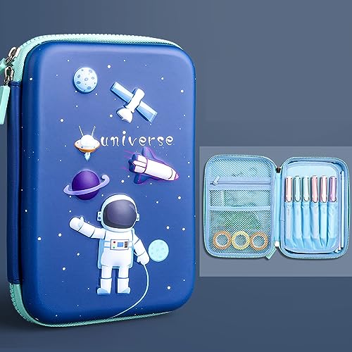 Federmäppchen, Stiftehalter, Stifte-Aufbewahrungstasche, Make-up-Tasche, Tragbares Federmäppchen mit Reißverschluss, Großes Fassungsvermögen, Federmäppchen, Handliche(Astronaut Dunkelblau) von GisooM