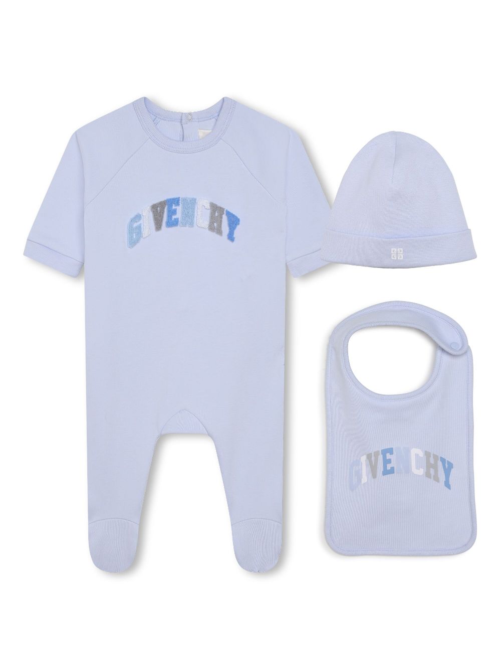 Givenchy Kids Dreiteiliges Strampler-Set mit Logo - Blau von Givenchy Kids