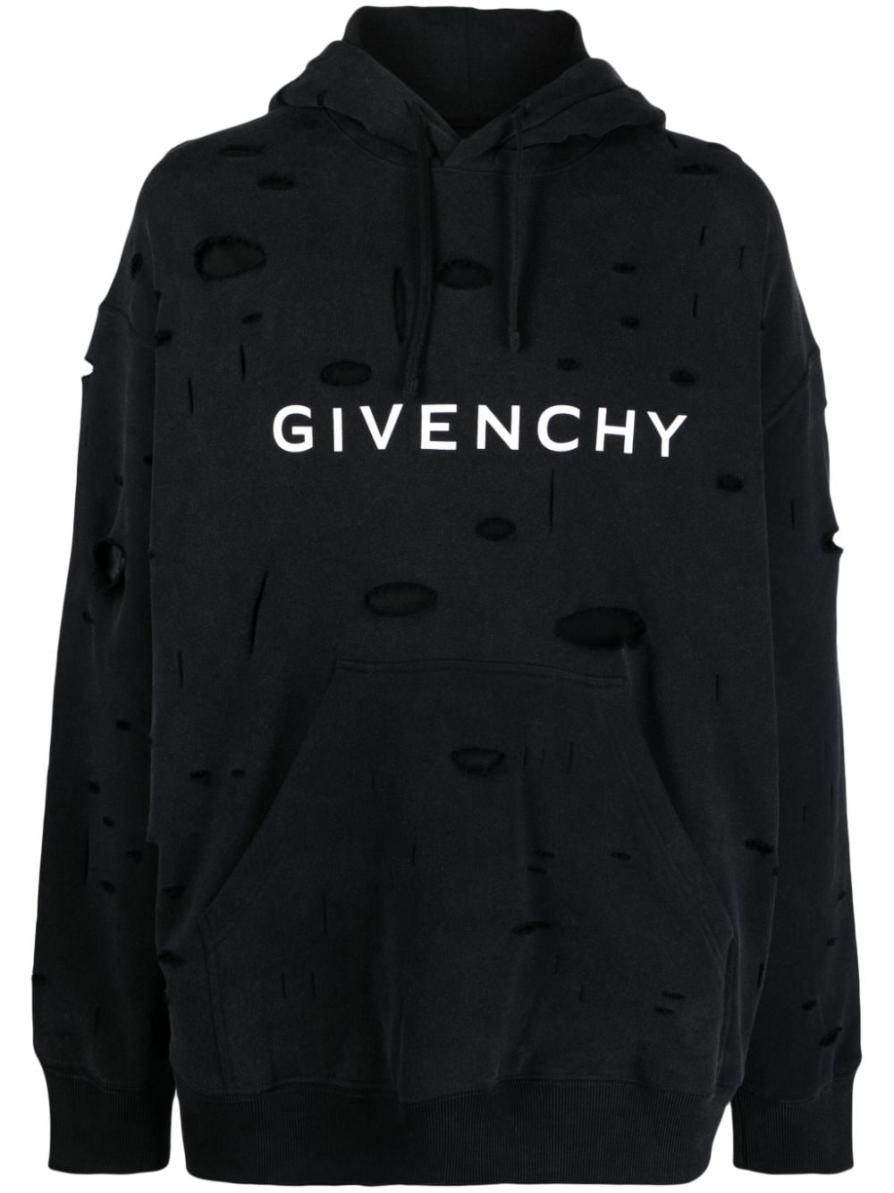 Givenchy Hoodie im Distressed-Look mit Logo-Print - Schwarz von Givenchy