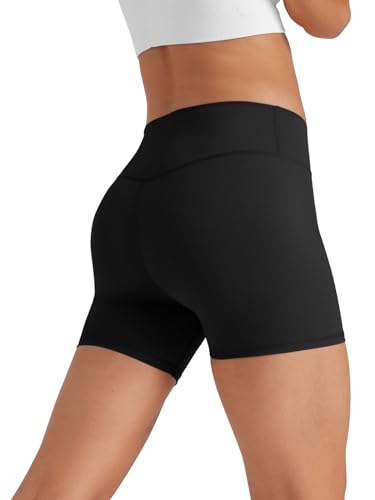 Glacspyg Radlerhose Damen Kurze Sporthose V-Taille High Waist Gym Shorts Kurze Leggings für Yoga Gym Fitness Laufen Schwarz S von Glacspyg