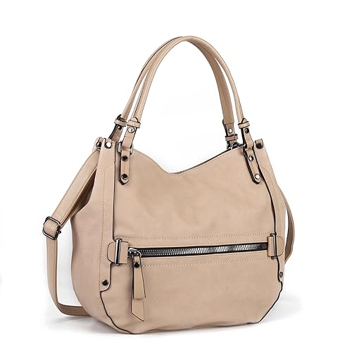 Gladdon Hobo Borse per le donne,Ladies Multi Pocket Top Handle Borse,Vintage Crossbody Shoulder Satchel,Borsa messenger in pelle morbida, Beige (Kahki.), Large von Gladdon