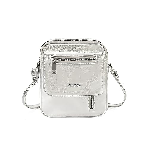 Gladdon Umhängetasche mehreren Taschen Kleine Handytasche Zum Umhängen Crossbody Tasche Geldbörse(Silber) von Gladdon