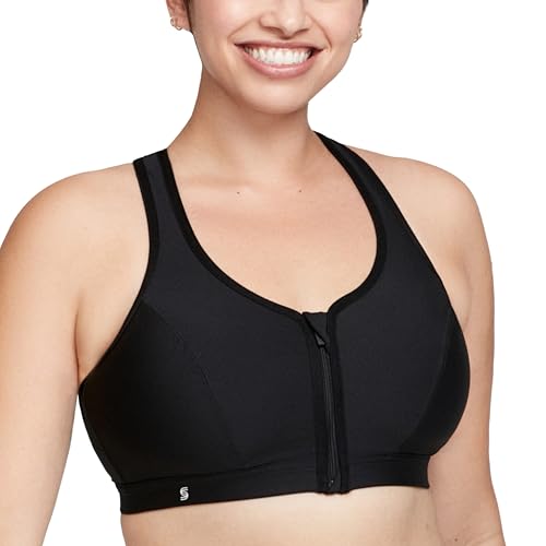 Glamorise Große Größen Plusgröße Sport-BH mit Reißverschluss vorn ohne Bügel Nr. 9266, Schwarz, 95D Glamorise Große Größen Plusgröße Sport-BH mit Reißverschluss vorn ohne Bügel Nr. 9266, Schwarz, 95D von Glamorise