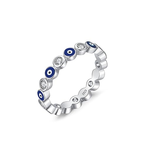 Ins Style S925 Sterling Silber Blau Augen Licht Luxus Ring Dünner Ring Einfach für Frauen Jubiläum Verlobung Schmuck Geschenk von GleaMora