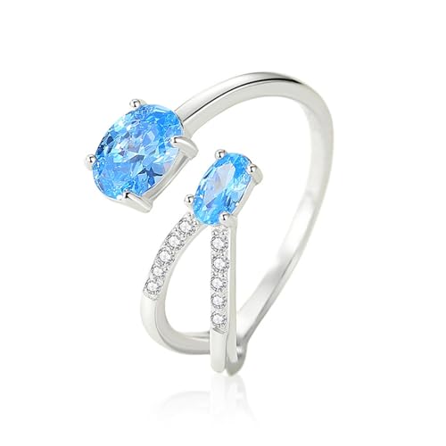 S925 Sterling Silber Ring personalisiert für Frauen Weihnachten Ins Stil mit Zirkon Geburtstagsgeschenk Einfaches Vogue Schmuck Geschenk von GleaMora