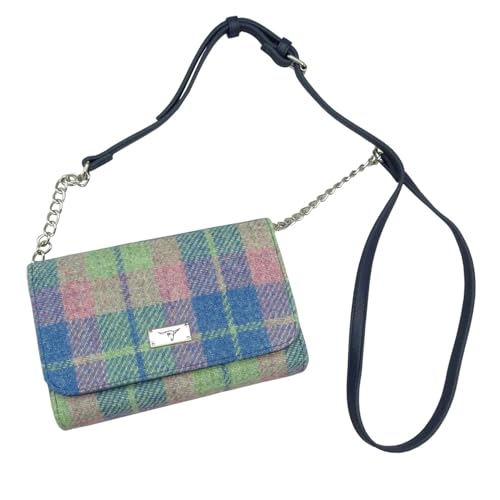 Glen Appin Harris Tweed 'Strathy' Geldbörse Schultertasche Handtasche, 135 Soft Blue Pink Tartan, S, Zeitgenössisch Glen Appin Harris Tweed 'Strathy' Geldbörse Schultertasche Handtasche, 135 Soft Blue Pink Tartan, S, Zeitgenössisch von Glen Appin