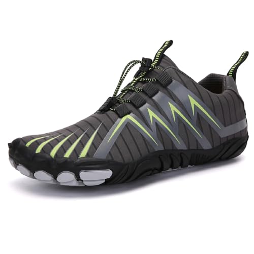 Glenmi Barfußschuhe, atmungsaktiv, Unisex, FiveFingers-Schuhe, Herren und Damen, Wasserschuhe, schnell trocknend, gestrickte Turnschuhe, atmungsaktiv, leicht(Color:Gray,Size:37 EU) von Glenmi