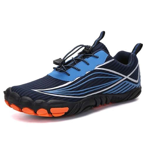 Glenmi FiveFingers Schuhe for Herren und Damen, Unisex, atmungsaktiv, Barfußschuhe, Wasserschuhe, atmungsaktiv, rutschfest, leicht (Color : Blue, Size : 44 EU) von Glenmi