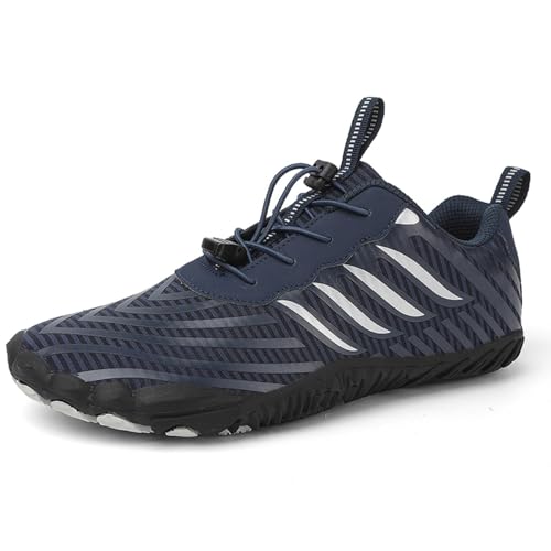 Glenmi Wasserschuhe, atmungsaktiv, FiveFingers-Schuhe, Barfußschuhe, Unisex, Herren und Damen, atmungsaktiv, leicht, rutschfest (Color : Blue, Size : 35 EU) von Glenmi