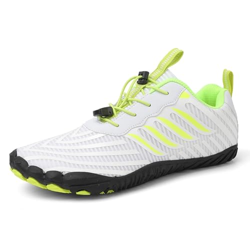 Glenmi Wasserschuhe, atmungsaktiv, FiveFingers-Schuhe, Barfußschuhe, Unisex, Herren und Damen, atmungsaktiv, leicht, rutschfest (Color : White, Size : 37 EU) von Glenmi