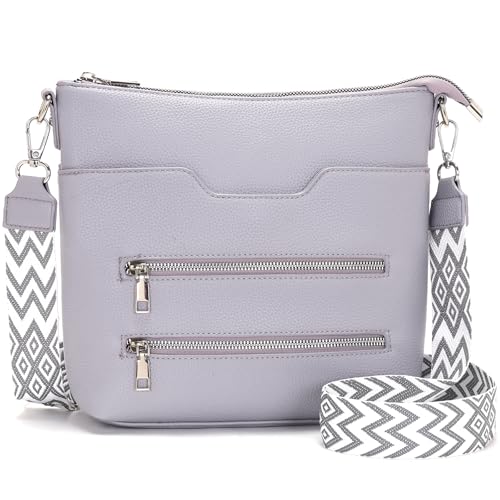 Glintify umhängetasche damen mittelgroß Hellviolett handtasche damen mittelgroß crossbody bag Veganes Leder mit Verstellbar Abnehmbar Breiter Gurt Glintify umhängetasche damen mittelgroß Hellviolett handtasche damen mittelgroß crossbody bag Veganes Leder mit Verstellbar Abnehmbar Breiter Gurt von Glintify
