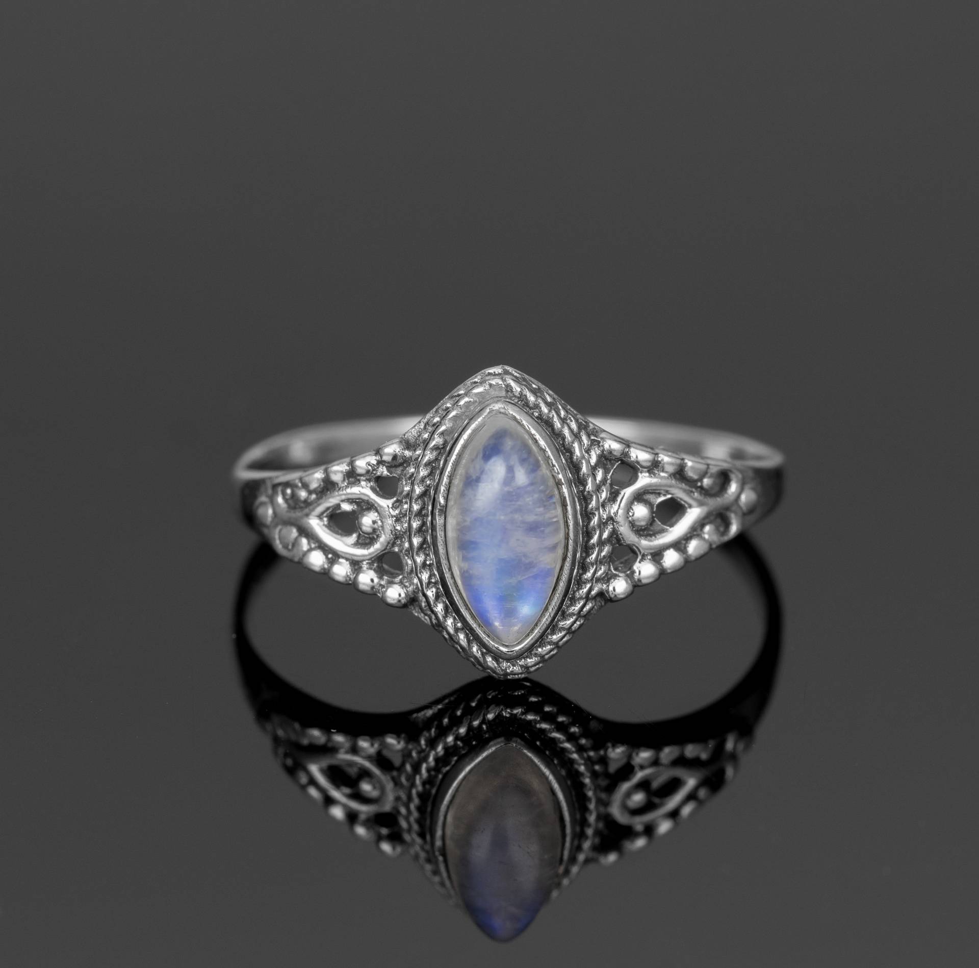 925 Sterling Silber Damen Mondstein Marquise Edelstein Schmuck Ring Handmade Geschenk von GlitzNGems