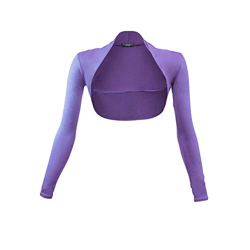 gloop Damen Bolero Schulterjäckchen Lange Aermel Bolero, XL Kurz, Orange von Gloop