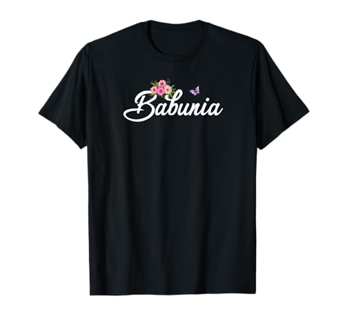 Babunia mit Blumen & Schmetterling Oma Großmutter Mama T-Shirt Babunia mit Blumen & Schmetterling Oma Großmutter Mama T-Shirt von Glorious Grandma Names