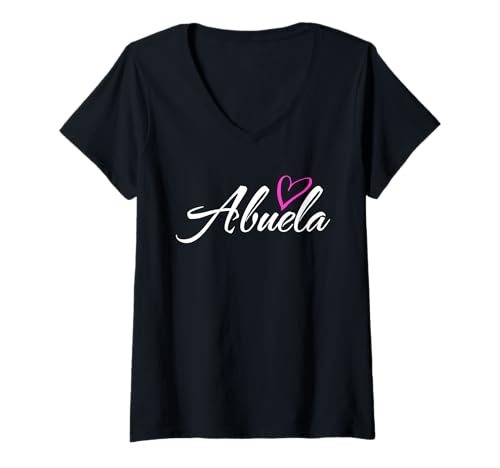Damen Abuela mit pinkem Herz, lustiges Geschenk für Tante Oma T-Shirt mit V-Ausschnitt Damen Abuela mit pinkem Herz, lustiges Geschenk für Tante Oma T-Shirt mit V-Ausschnitt von Glorious Grandma Names