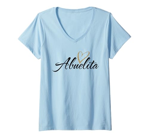 Damen Abuelita mit Leopardenmuster, Herz, lustiges Geschenk für Tante Oma T-Shirt mit V-Ausschnitt Damen Abuelita mit Leopardenmuster, Herz, lustiges Geschenk für Tante Oma T-Shirt mit V-Ausschnitt von Glorious Grandma Names