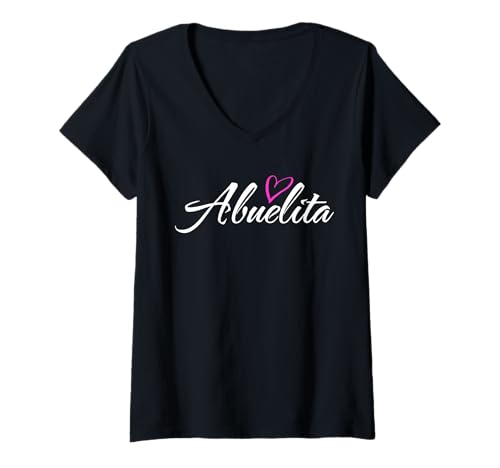 Damen Abuelita mit pinkem Herz, lustiges Geschenk für Tante Oma T-Shirt mit V-Ausschnitt Damen Abuelita mit pinkem Herz, lustiges Geschenk für Tante Oma T-Shirt mit V-Ausschnitt von Glorious Grandma Names