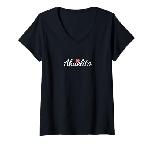 Damen Abuelita mit rotem Herz, lustiges Geschenk für Tante Oma T-Shirt mit V-Ausschnitt Damen Abuelita mit rotem Herz, lustiges Geschenk für Tante Oma T-Shirt mit V-Ausschnitt von Glorious Grandma Names