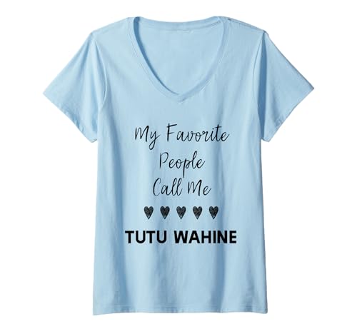 Damen Meine Lieblingsleute nennen mich Tutu Wahine Tante Grandma Mom T-Shirt mit V-Ausschnitt Damen Meine Lieblingsleute nennen mich Tutu Wahine Tante Grandma Mom T-Shirt mit V-Ausschnitt von Glorious Grandma Names
