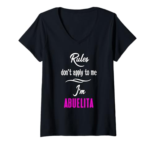 Damen Rules Don't Apply To Me I'm Abuelita Lustiges Geschenk für Großmutter T-Shirt mit V-Ausschnitt Damen Rules Don't Apply To Me I'm Abuelita Lustiges Geschenk für Großmutter T-Shirt mit V-Ausschnitt von Glorious Grandma Names