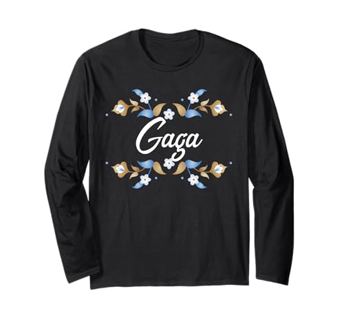 Gaga Floral Blue Gold White Ornament Rahmen Tante Oma Mama Langarmshirt Gaga Floral Blue Gold White Ornament Rahmen Tante Oma Mama Langarmshirt von Glorious Grandma Names
