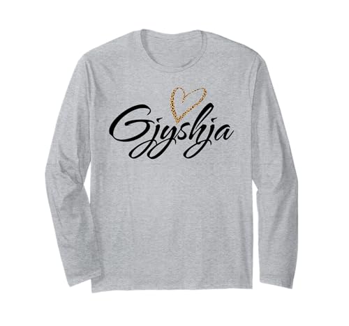 Gjyshja mit Leopardenmuster Herz Spaß Tante Oma Mama Geschenk Langarmshirt Gjyshja mit Leopardenmuster Herz Spaß Tante Oma Mama Geschenk Langarmshirt von Glorious Grandma Names