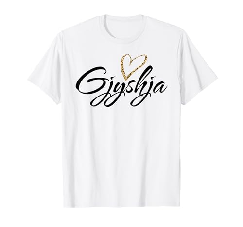 Gjyshja mit Leopardenmuster Herz Spaß Tante Oma Mama Geschenk T-Shirt Gjyshja mit Leopardenmuster Herz Spaß Tante Oma Mama Geschenk T-Shirt von Glorious Grandma Names