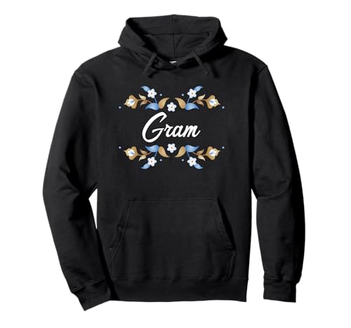 Gram Floral Blue Gold White Ornament Rahmen Tante Oma Mama Pullover Hoodie Gram Floral Blue Gold White Ornament Rahmen Tante Oma Mama Pullover Hoodie von Glorious Grandma Names