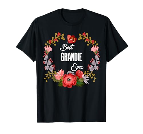 Lustiges Geschenk für Tante, Oma, Mama, Orange, Blumenmotiv, beste Grandie aller Zeiten T-Shirt Lustiges Geschenk für Tante, Oma, Mama, Orange, Blumenmotiv, beste Grandie aller Zeiten T-Shirt von Glorious Grandma Names