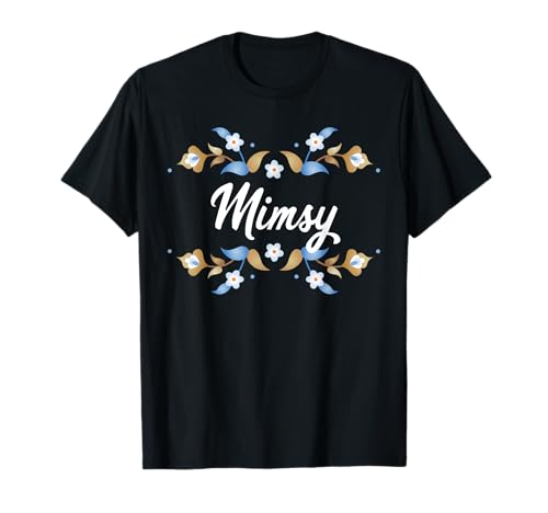Mimsy Floral Blue Gold White Ornament Rahmen Tante Oma Mama T-Shirt Mimsy Floral Blue Gold White Ornament Rahmen Tante Oma Mama T-Shirt von Glorious Grandma Names
