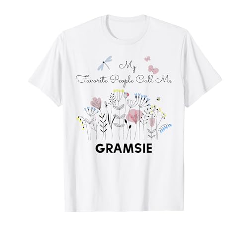 My Favorite People Call Me Gramsie Floral Oma Mama Geschenk T-Shirt My Favorite People Call Me Gramsie Floral Oma Mama Geschenk T-Shirt von Glorious Grandma Names