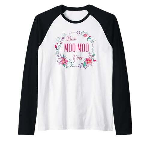 Tolles Moo Moo aller Zeiten mit rosafarbenem Blumenmuster als Geschenk für Tante, Oma und Mama Raglan Tolles Moo Moo aller Zeiten mit rosafarbenem Blumenmuster als Geschenk für Tante, Oma und Mama Raglan von Glorious Grandma Names