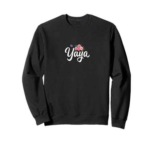 Yaya mit Blumen & Schmetterling Oma Großmutter Mama Sweatshirt Yaya mit Blumen & Schmetterling Oma Großmutter Mama Sweatshirt von Glorious Grandma Names