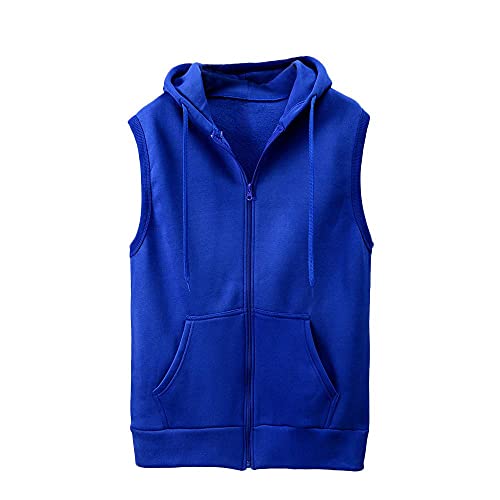 Glücksvogel Tank Tops Herren Kapuzenjacke Ärmellose Hoodie Basic Einfarbig Bodybuilding Gym Fitness Muskelshirt Sweatjacke Sweatshirt Kapuzenpullover Hoodie Kapuze Reißverschluss Sportweste Top von Glücksvogel