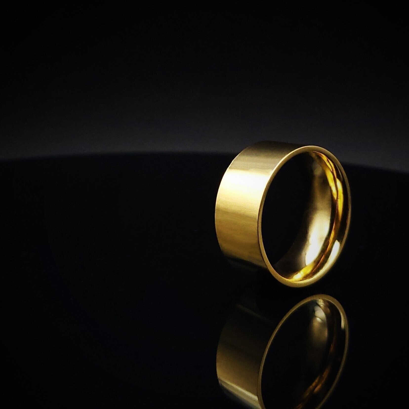 Herrenring Gold, Edelstahlring, Ringe Für Männer, Handgefertigter Schmuck Herren Eheringe, Einzigartige Geschenke Geschenk Ihn von Gnatus