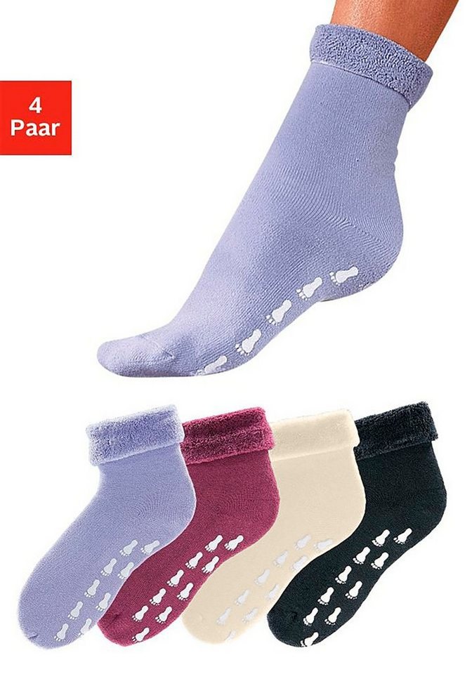 Go in ABS-Socken (Packung, 4-Paar) mit Antirutschsohle und Vollfrottee von Go in
