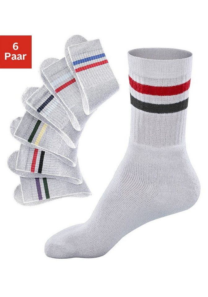 Go in Freizeitsocken (Packung, 6-Paar) mit farbigen Streifen von Go in