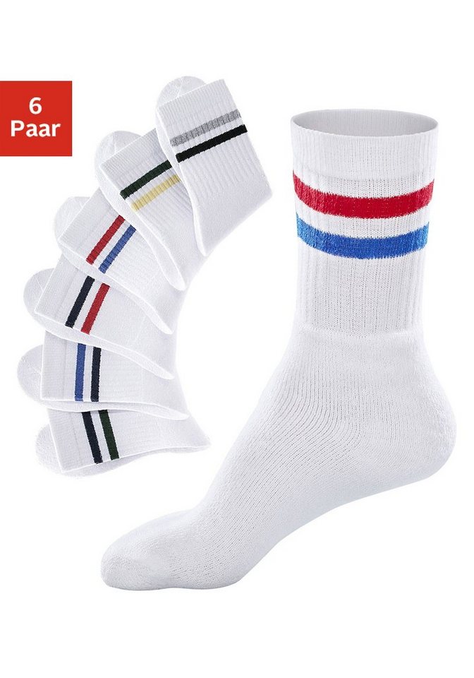 Go in Freizeitsocken (Packung, 6-Paar) mit farbigen Streifen von Go in