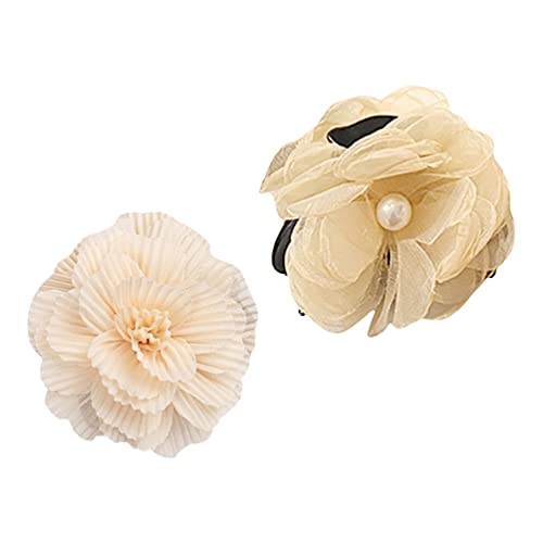 Blumen-Fascinator, 2 Stück, Blumen-Clip, Hochzeit, Haarschmuck, Damen, Blumen, Haarspangen, Rosenblüten-Haarspange, Blumen-Haarspangen, Braut-Kopfschmuck for Hochzeit, Retro von GodlSoon