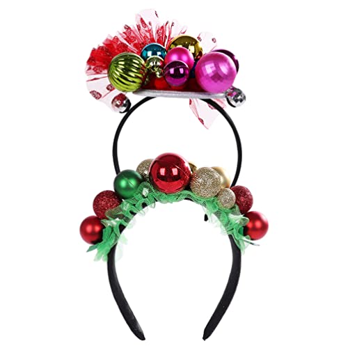 Blumen-Fascinator, 2 Stück, Weihnachtsglocken-Stirnband, Abschlussball, Winter-Kopfschmuck, Urlaubs-Haarreifen, Weihnachts-Stirnband, saisonaler Haarschmuck, Weihnachten von GodlSoon